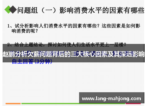 赵鹏分析欠薪问题背后的三大核心因素及其深远影响